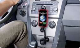   Hands Free iPhone Car Charger Line Out Cradle for iPod F8Z441  
