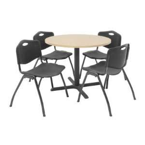 Hospitality 36 Round Reversible Wood Laminate Table in Beige / Grey 