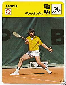 PIERRE BARTHES Tennis 1978 FRANCE SPORTSCASTER CARD  