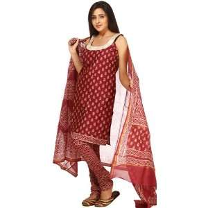   Chanderi Choodidaar Salwar Kameez Suit   Cotton Silk 