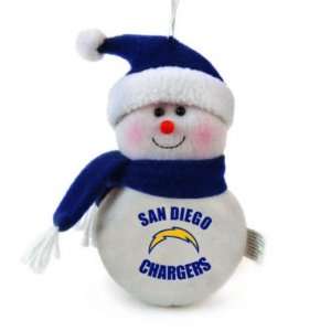  SAN DIEGO CHARGERS SNOWMAN CHRISTMAS ORNAMENTS (4) Sports 