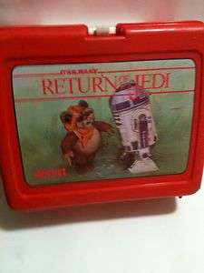 1983 THERMOS PLASTIC STAR WARS RETURN OF THE JEDI WICKET LUNCH BOX 