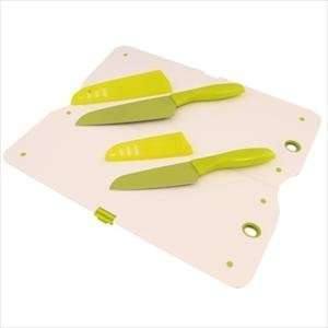  Santoku Set with Cutting Board (Green)