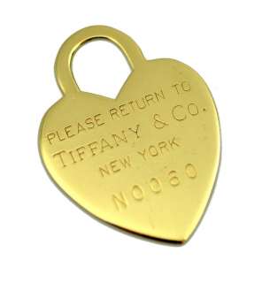 Tiffany & Co 14k Solid Gold Heart Pendant Charm Necklace Bracelet 