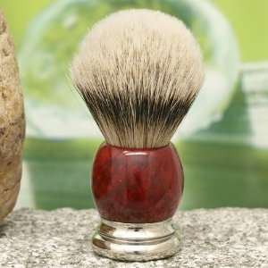 Shaving Brush 235 Bruyere Wood   red Silver Tip Badger