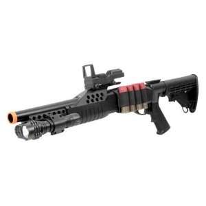 Airsoft Shotgun Pump w/ Shells   Flashlight   Red Dot  