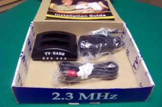 TV Ears 2.3 MHz Transmitter  A/C Supply   Audio Cables ALL NEW 