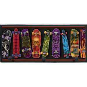 Skateboards Wall Plaque with Wooden Pegs 