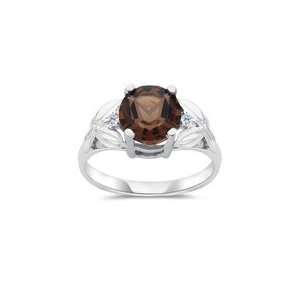  Diamond & Smokey Quartz Ring in 10K Gold 3.0 Jewelry