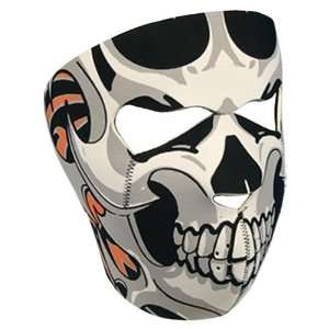   Flame Skull Neoprene Face Mask   Motorcycle Face Mask 