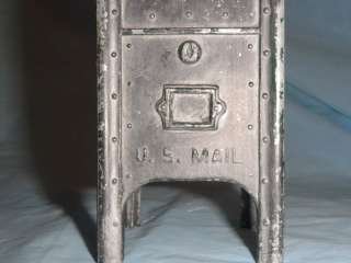 vintage cast iron black U.S Mail Box mailbox USPS piggy coin bank 