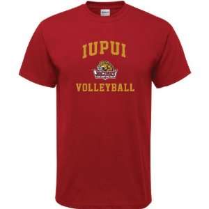   IUPUI Jaguars Cardinal Red Volleyball Arch T Shirt
