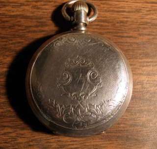   Watch Co. Pocket Watch   Hillside   7j SW LS   Coin Silver Case 1880