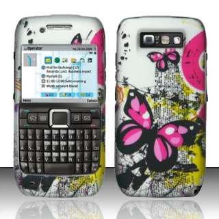 PINK BUTTERFLY NOKIA E71 HARD CASE COVER StraightTalk  