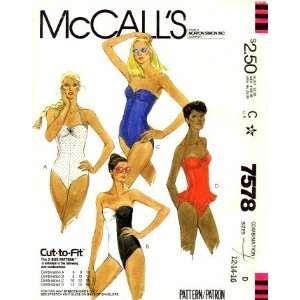  McCalls 7578 Sewing Pattern Bathing Suits Strapless 