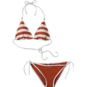   Dark Orange Striped String Bikini 