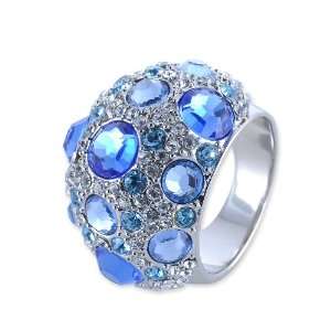  Oracle Swarovski Crystal Ring   Deep Blue Jewelry