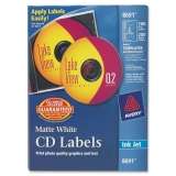 AVERY DENNISON 8691 50 SHEETS AVERY WHITE CD/DVD LABELS FOR INKJET 