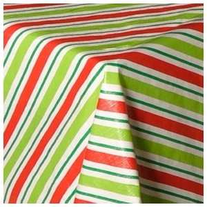   Holiday Vertical Stripe Vinyl Tablecloth, 60 Round