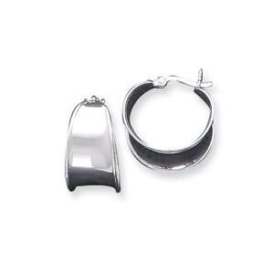   Sterling Silver Tapered Width Flat Hoop Earrings   JewelryWeb Jewelry