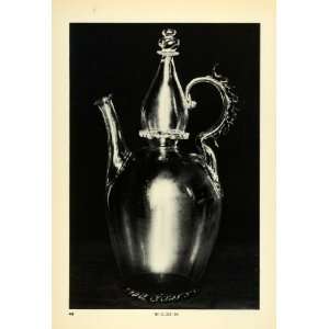  1939 Print Antique 17th Century Venetian Glass Decanter Tea Pot 