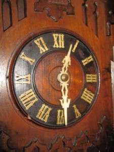Gorgeous Antique Cuckoo Clock German Made Fruit Wood  