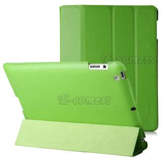 For New iPad 3 Smart Cover Slim Magnetic PU Leather Case Cover with 