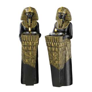 Set of Two Ancient Egyptian Pharaoh Viziers Altar Tealight Candle 