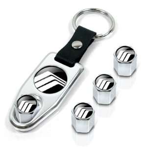   Mercury Silver Logo Wrench Keychain & Tire Valve Caps Set Automotive
