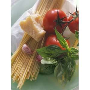  Still Life with Spaghetti, Tomatoes, Basil & Parmesan 