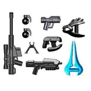   Scale Figure Style HALO Style Weapon Pack (9 Pieces) Toys & Games