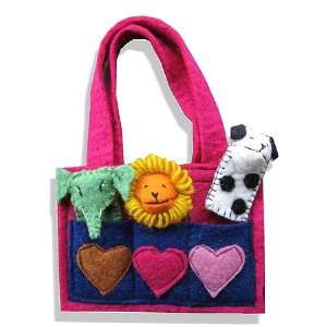  Small Felted Purse with Finger Puppets Toys & Games