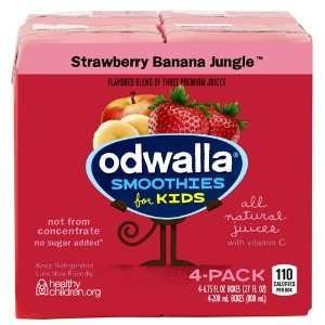 Odwalla Smoothies for Kids, Strawberry Banana Jungle, 4 ct, 6.75 oz 