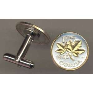   on Sterling Silver World Coin Cufflinks   Canadian penny Maple leaf