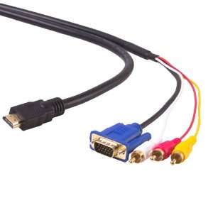   HDMI HDTV To VGA 3 RCA Converter Adapter Cable 1080P Electronics