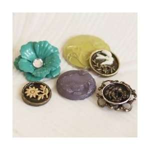  Prima Flowers Alla Prima Vintage Buttons 12/Pkg;3 Items 