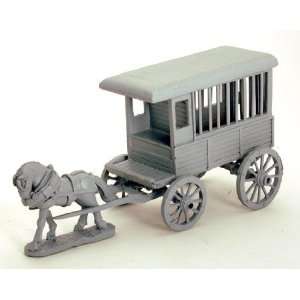 28mm Historicals Wagons Ho Prison Wagon with Horse Toys 