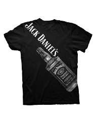 Jack Daniels Tennessee Whiskey Angled Bottle Black T Shirt