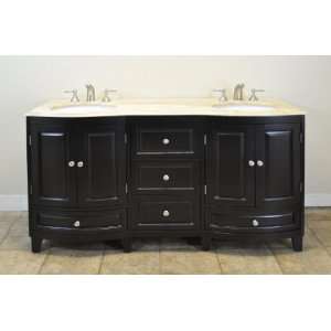   Sink Bathroom Vanity Solid Wood Cabinet with 1 Travertine Top (KL587