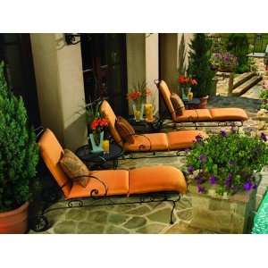   Pool Cushion Patio Wrought Iron Lounge Set Patio, Lawn & Garden